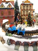 Illuminated, Animated & Musical Grand Station Village Scene Ornament - 40cm