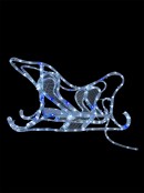 Blue & Cool White 3D Rope Light Sleigh & Reindeer - 1.5m