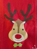 Red Felt Santa Sack With Reindeer & Candy Canes - 75cm