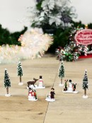 Building Snowmen In The Tree Snow Park Christmas Figurines - 8 Piece Set