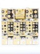 6x 29cm Light Yellow & Shiny Silver Retro Look Square Christmas Bon Bons