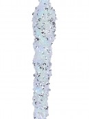 27cm Iridescent Twist Icicle Decoration With Frost & Silver Sequins