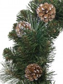 Flocked & Glittered Pine Cone Wreath With 80 Tips - 45cm