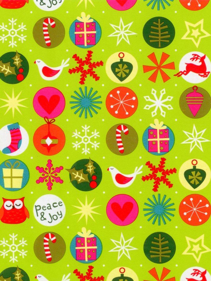 Christmas Woodland Icons Gift Wrap Counter Roll - 50m