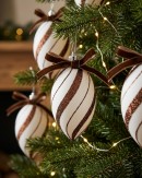 4x White & Brown Candy Swirl Whimsical Finial Drop | 12cm