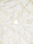 White With Iridescent & Gold Glitter Sunburst Pattern Christmas Tree Skirt - 1.2m