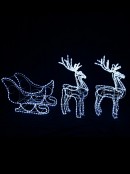 1.8m 3D Sleigh & Reindeer Outdoor LED Rope Light Display Set