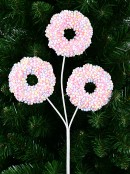 46cm Pink Doughnuts With Mixed Pastel Sprinkles Icing Long Christmas Stem