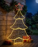 98cm Warm White Neon & String LED Christmas Tree With Red Star Light Display