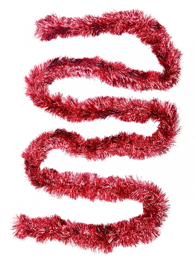 5m Red Metallic Fir Needle 8ply 15cm Tinsel Garland