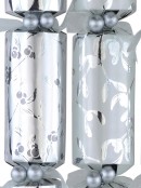 Silver & White With Berry Vine Design Christmas Cracker Bon Bons - 6 x 36cm