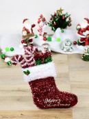 Red Stocking With Candy Canes & Gift Tinsel Strand Christmas Decoration - 55cm