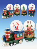 Santa Driving Train With 3 Carriage Snow Globe Water Balls - 21cm