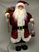 Traditional Santa With Lantern & Sack Fibre Optic Animation - 46cm