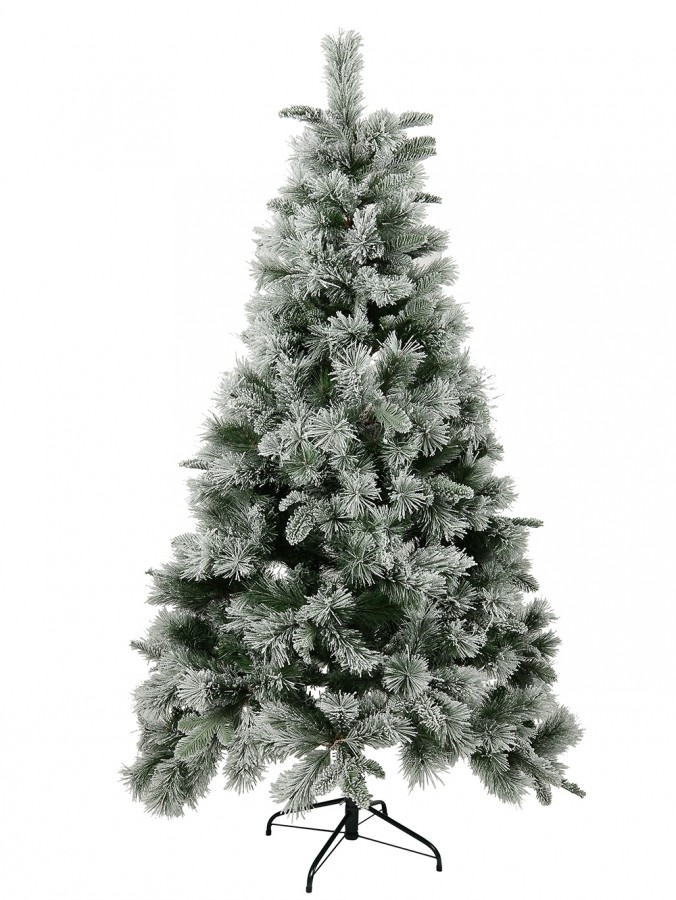 Snow Dusted Hinged Pine Christmas Tree With 626 Tips - 1.8m