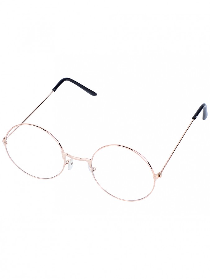 Classic Round Bronze Metal Santa Glasses Costume Accessory | OSFM
