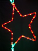 Red & Green LED Star Chain Rope Light Silhouette - 3.2m