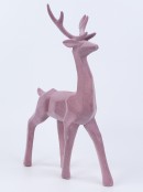 Lilac Modern Chic Standing Flocked Christmas Reindeer Ornament - 47cm