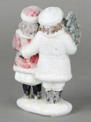 Traditional Scene Boy & Girl Decorative Ceramic Christmas Ornament - 14cm