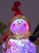 Snowman Illuminated Snow Globe Ornament - 22cm