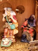 3D Set With Real Wooden Stable & 11 Porcelain Figurines Nativity Scenes - 59cm