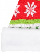 Red, Green & White Ugly Knitted Sweater Look Santa Hat - One Size Fits Most