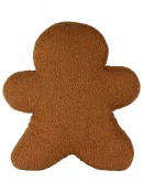 Gingerbread Man Christmas Cushion Plush | 45cm Festive Textured Throw Pillow