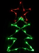 Christmas Tree Shape With Stars LED String Light Silhouettes - 3 x 39cm