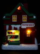 17 Piece Christmas Village Set With Theatre, Bookshop & Gift Store Figures