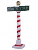 North Pole Signpost Resin Life Size Christmas Statue Decor Ornament - 1.8m