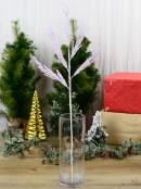 75cm Iridescent Pastel Sequin & Glitter Norfolk Pine Long Christmas Stem