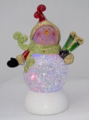 Snowman Illuminated Snow Globe Ornament - 22cm