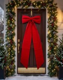 Red Velour Luxury Statement Front Door Bow & Ribbon Sash | 1.6m
