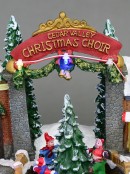 Christmas Village Scene With Santa's Workshop & Moving Children - 33cm