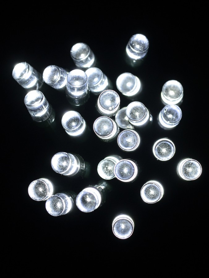100 Cool White LED Concave Bulb USB String Lights - 8m
