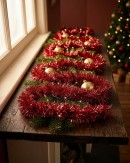 Premium 8ply Red Metallic Fir Christmas Tinsel Garland | 5m x 10cm