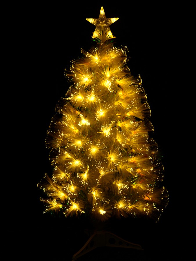 90cm Iridescent Glow Pine Warm White Dynamic LED Fibre Optic Tree | 80 Tips