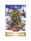 Cute Design With Metallic Highlights Christmas Greeting Cards - 10 x 175mm