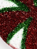 Red, White & Green Peppermint Spiral Tinsel Lollipop Long Stem - 27cm Wide