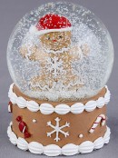 85mm Gingerbread Man Mini Waterball Snow Globe Ornament