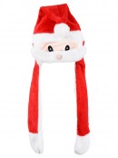 Interactive Moving Plush Santa Hat With Flaps & Jumping Moustache | One Size