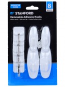 8x White Removable Adhesive Hooks | Heavy Duty Damage Free Utility Clips