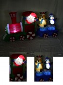 Inflatable & Illuminated Santa, Reindeer & Penguin Train - 2.4m