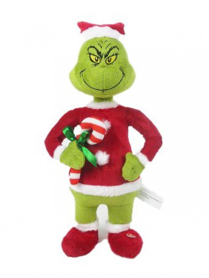 Mr Grinch Singing & Shuffling In A Santa Suit Christmas Animation - 36cm