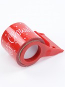 White Merry Christmas On Red Christmas Gift Wrapping Tape - 50mm x 15m