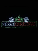 Framed Merry Christmas Red, Green & Cool White LED Twinkle Light Display - 2m