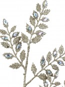 Gilded Gold Fern Leaf Spray Clip Stem With Iridescent Diamantes | 62cm
