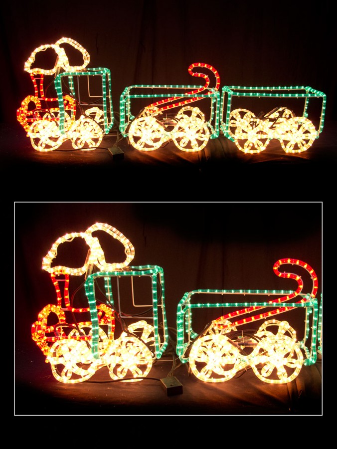 Rope Light Flashing Train With Carriages Light Display - 1.6m