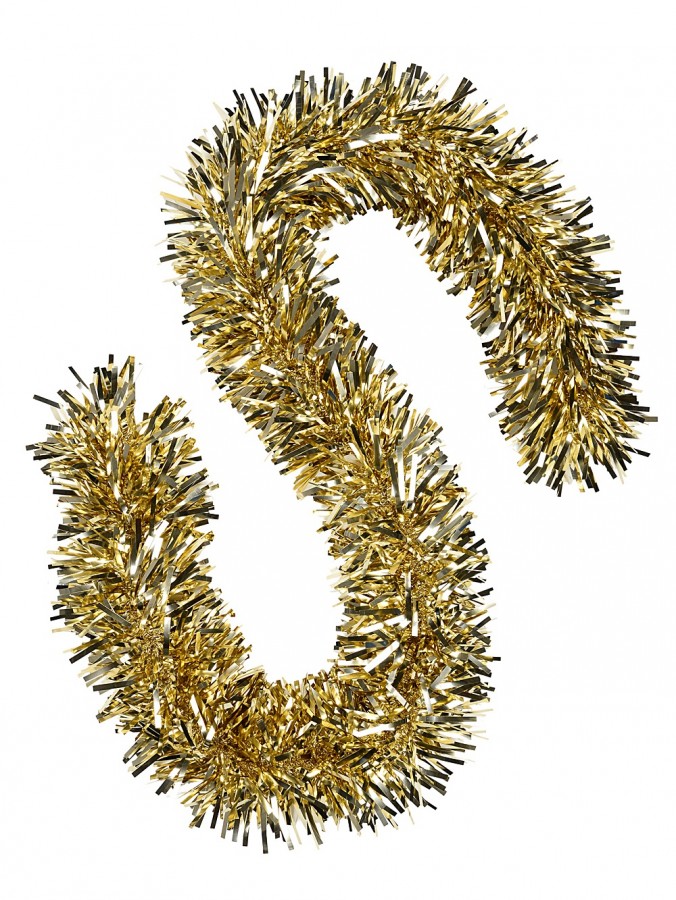 Premium Jumbo 6ply Champagne Gold Wide Cut Frazzle Tinsel | 2m x 20cm