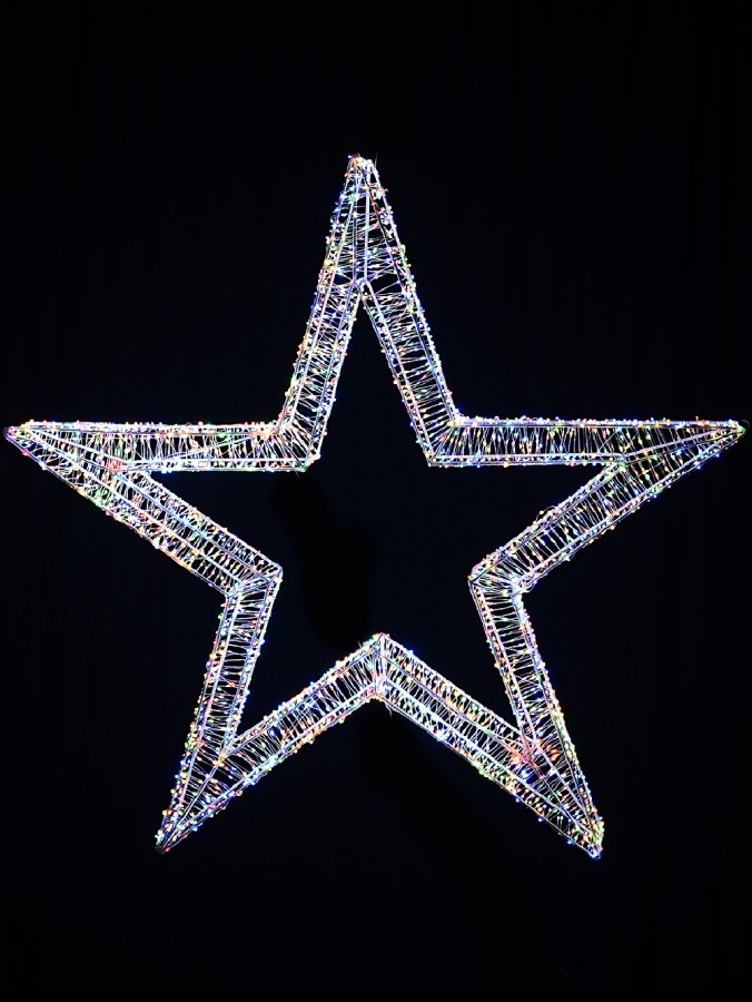 Multi Colour LED 3D Standing Lucid Christmas Star Light Display - 1m